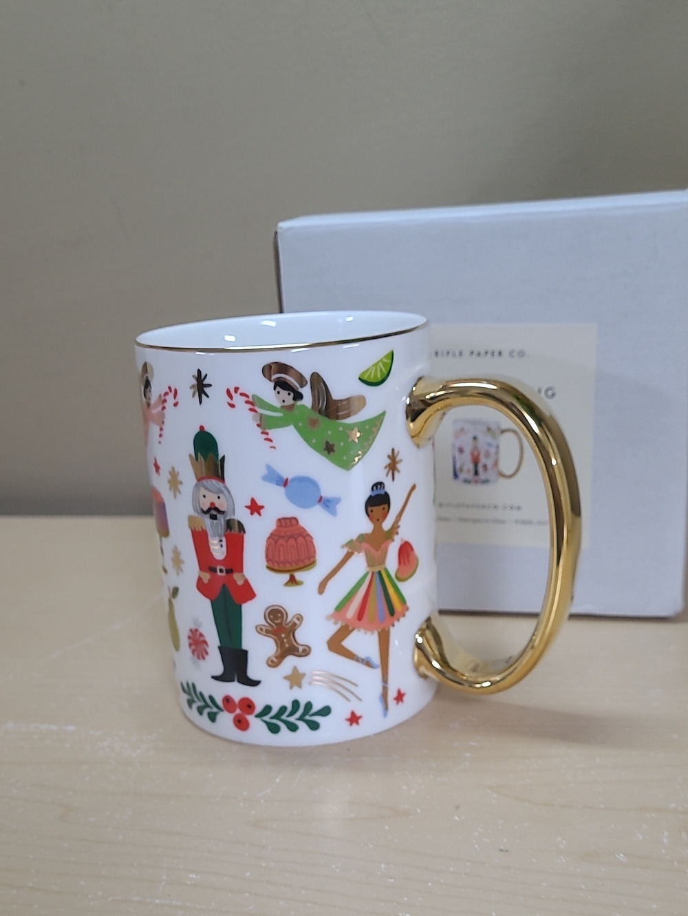 Rifle Paper Co. Nutcracker Mug 16oz Porcelain Illustrated Designs New in Box - Picture 2 of 7